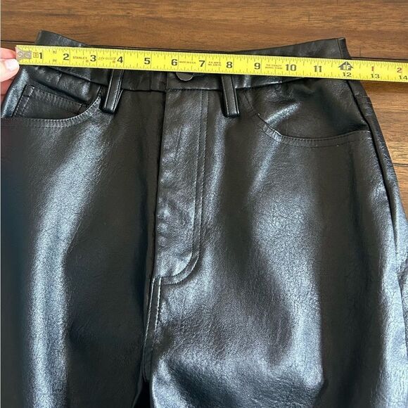 PacSun Black High Rise Faux Leather Straight Leg Pants Size XS - Picture 9 of 11